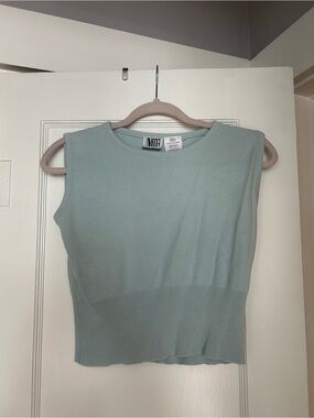 Mixed Blues Essential Seafoam Knit Sleeveless Top - Soft Blue-Green